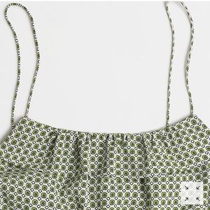 Jcrew spaghetti strap ruffle tank 8 geometric